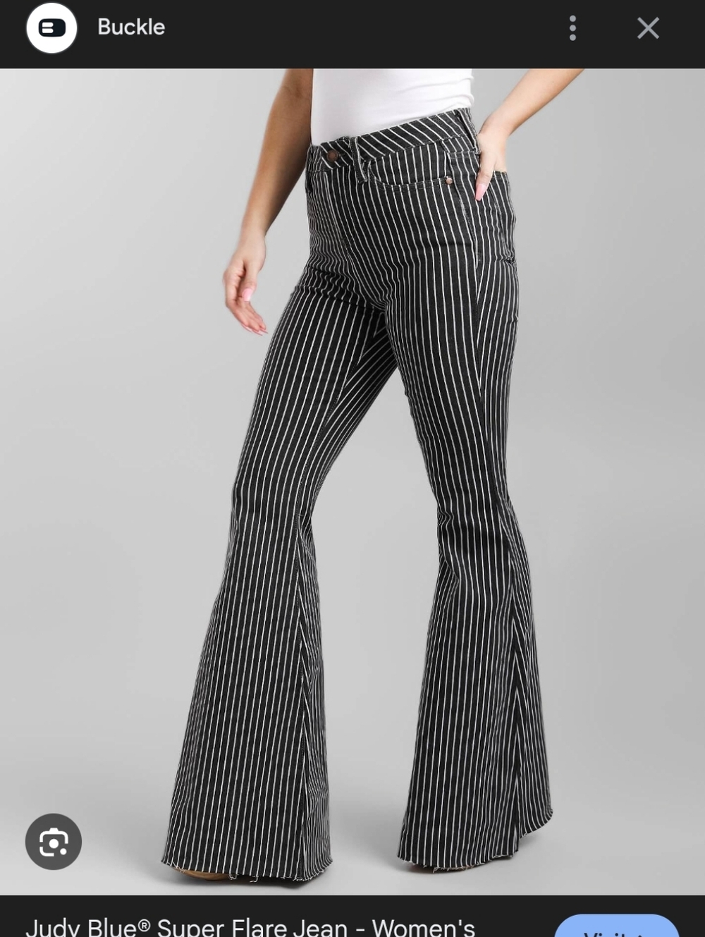 Judy Blue Black Pinstripe Super Flare Jeans